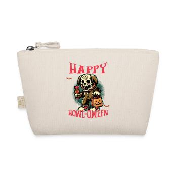 Happy Howl-Oween Lustiger Hunde Halloween Spruch - Bio-Täschchen - Natur - Vorne