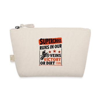 Dirtbike Rider Runs In Our Veins MX Motocross - Organic Pouch - nature - Front