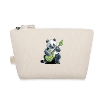 Panda Bear Plays Guitar Music Electric Guitar - Organic Pouch - nature - Front