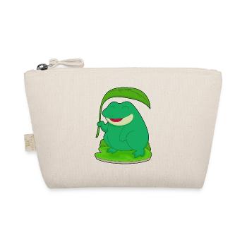 Frosch mit Blatt als Sonnenschirm - Bio-Täschchen - Natur - Vorne