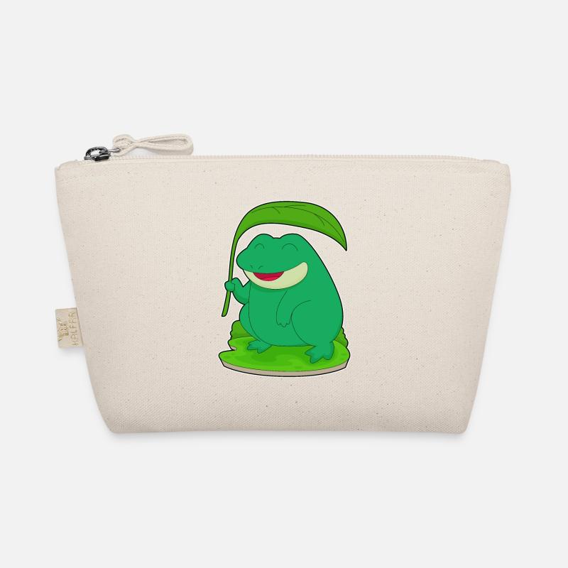 Frosch mit Blatt als Sonnenschirm Bio-Täschchen