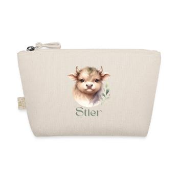 Elegantes Stier Sternzeichen Aquarell Geschenk - Bio-Täschchen - Natur - Vorne