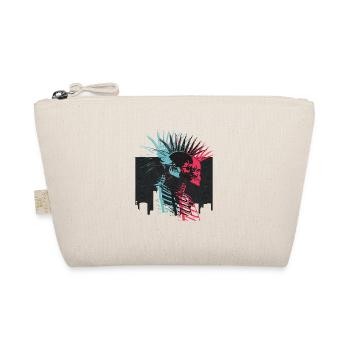 Neon Punk Rock Skulls City Skyline - Organic Pouch - nature - Front