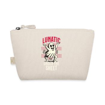 Lunatic Under The Sheet Funny Ghost Design - Organic Pouch - nature - Front