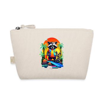 Retro raccoon in tropical sunset - Organic Pouch - nature - Front