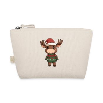Elch Weihnachten - Bio-Täschchen - Natur - Vorne