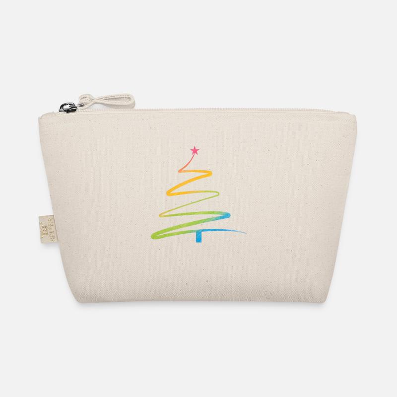 Regenbogen Weihnachtsbaum Aquarell Bio-Täschchen