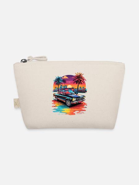 Retro Car Cruiser at Sunset - Organic Pouch - nature