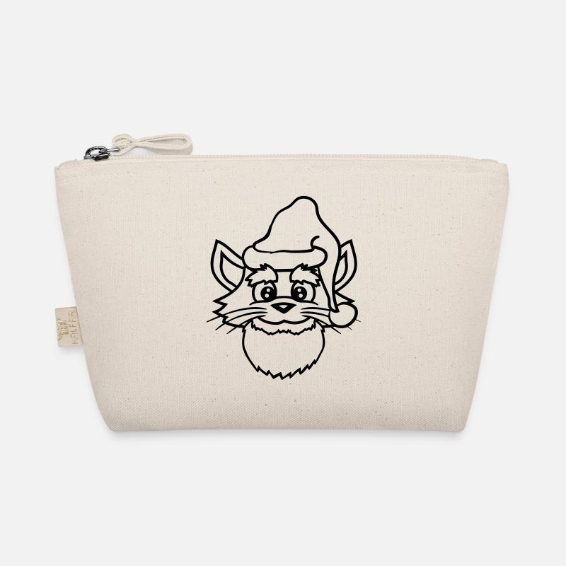 Chat du Père Noël Tête de chapeau de Noël d’hiver Trousse biologique
