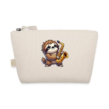 Sloth Saxophone Saxophonist Player Jazz Music - Organic Pouch - nature - Front
