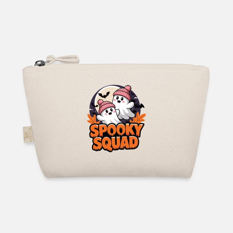 Halloween Spooky Squad Ghost with Hat Organic Pouch