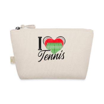 Funny Tennis Player Racket Heart I - Bio-Täschchen - Natur - Vorne