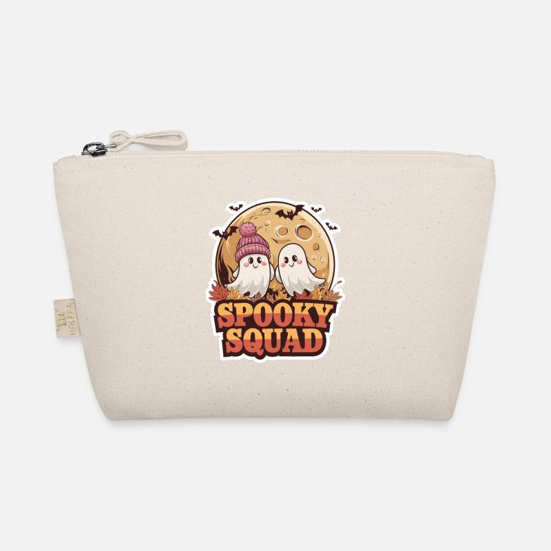 Halloween Spooky Squad Ghost with Hat Organic Pouch