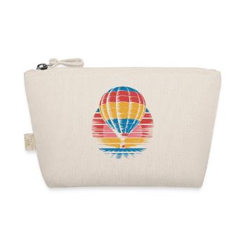Heißluftballon Retro Sonnenuntergang Vintage - Bio-Täschchen - Natur - Vorne