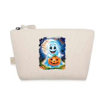 Trick and Treat halloween ghost funny - Organic Pouch - nature - Front