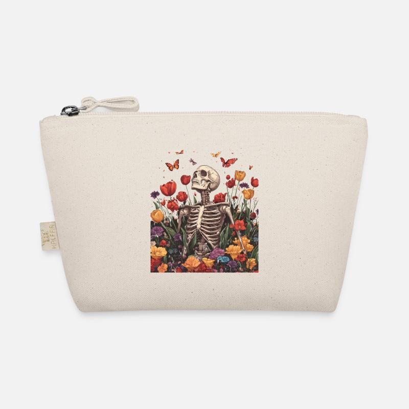 Skeleton Flowers Organic Pouch