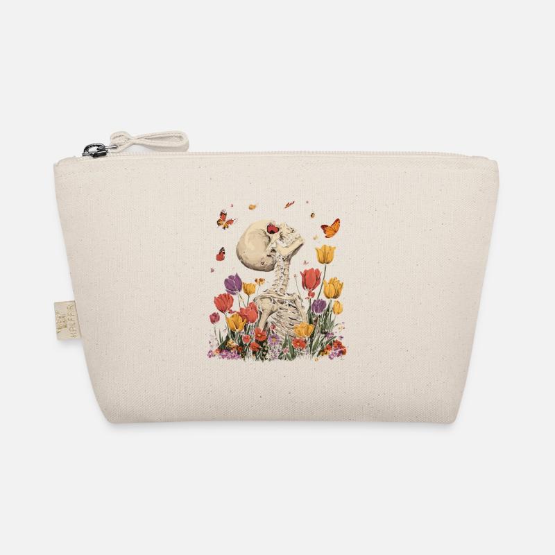 Skeleton Flowers Organic Pouch