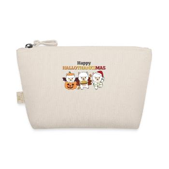 Happy Hallothanksmas Alpaka Weihnachts Alpakas - Bio-Täschchen - Natur - Vorne