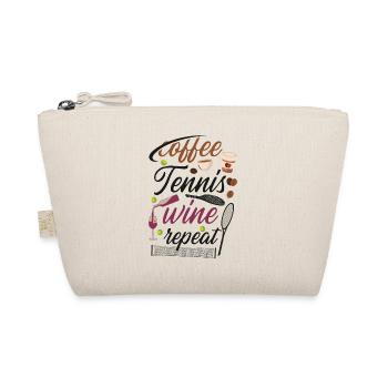 Funny Tennis Player Racket Coffee - Bio-Täschchen - Natur - Vorne