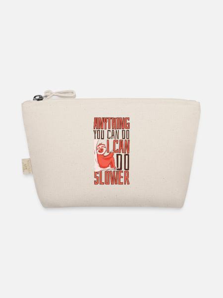 I Can Do Slower Anything Folivora Brown-Throated - Organic Pouch - nature - Front