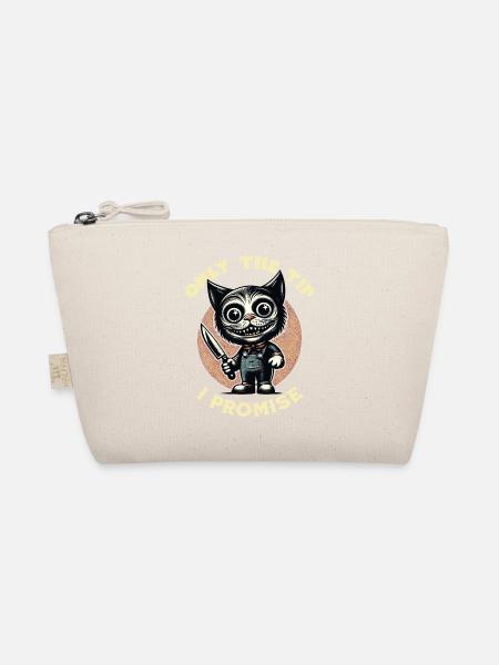 Funny Cat Saying only The Tip Psycho Cat - Organic Pouch - nature - Front