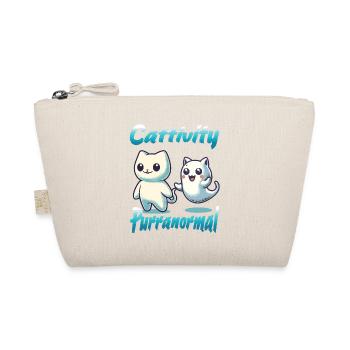 Funny Halloween Outfit with Cute Ghosts Cats - Organic Pouch - nature - Front