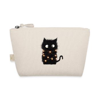 Funny Fairy Lights Cat Christmas Tree Gift - Organic Pouch - nature - Front