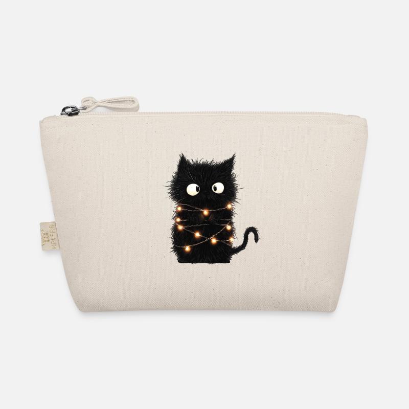Lustige Lichterkette Katze Weihnachtsbaum Geschenk Bio-Täschchen
