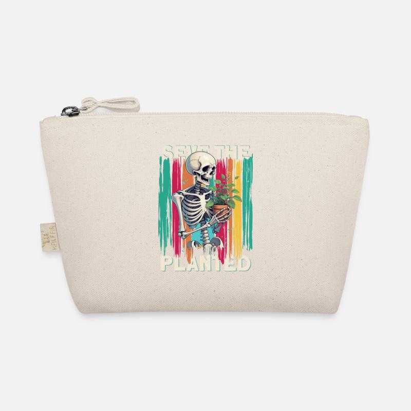 Save The Planet-design Mit Skelett, Das Eine Zarte - Bio-Täschchen - Natur