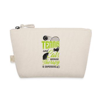 Funny Tennis Player Racket Cat - Bio-Täschchen - Natur - Vorne