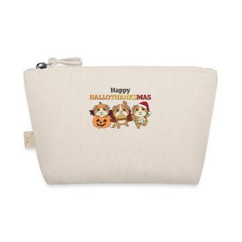 Happy Hallothanksmas Meerschweinchen Weihnachts - Bio-Täschchen - Natur - Vorne