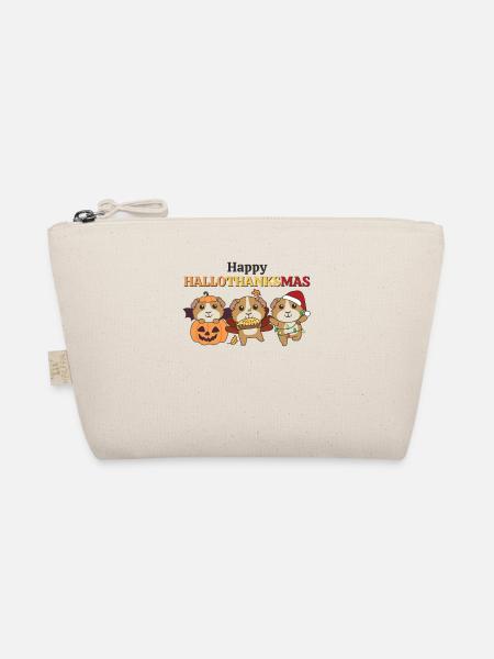 Happy Hallothanksmas Meerschweinchen Weihnachts - Bio-Täschchen - Natur