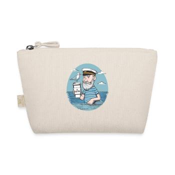 Vintage Seemann genießt Kaffee Nautisch - Bio-Täschchen - Natur - Vorne