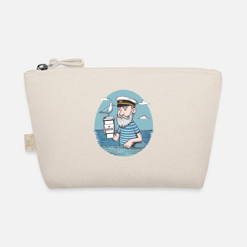 Vintage Seemann genießt Kaffee Nautisch Bio-Täschchen