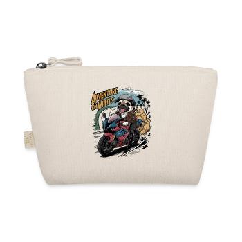 Mops Hundehalter Mops Motorrad on Wheels - Bio-Täschchen - Natur - Vorne