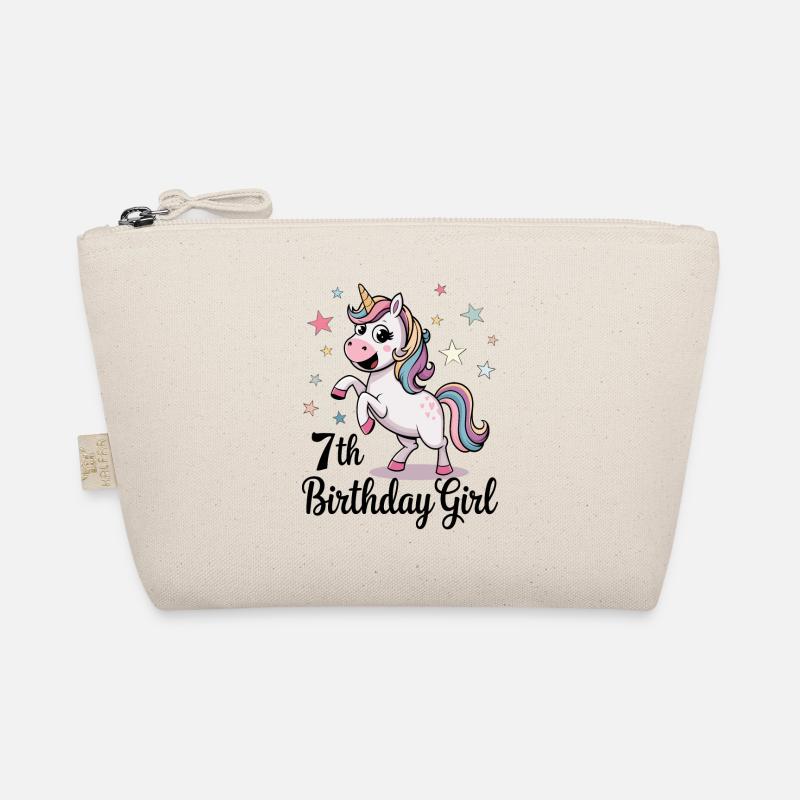 Einhorn 7. Geburtstag Mädchen Bio-Täschchen