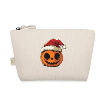 Halloween Gift Pumpkin with Santa Hat Decoration - Organic Pouch - nature - Front