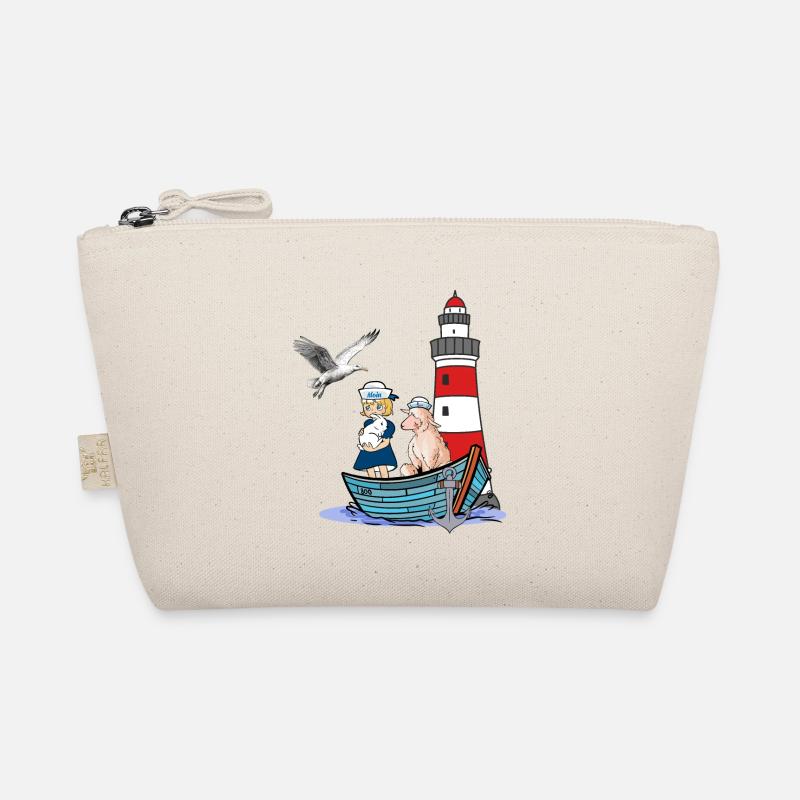 Mädchen Leuchtturm maritim Boot Schaf Möwe Kind Bio-Täschchen