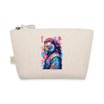 Samurai Löwe Aesthetic Vaporwave Stil - Bio-Täschchen - Natur - Vorne