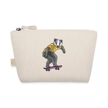 Dachs Skater Skateboard - Bio-Täschchen - Natur - Vorne