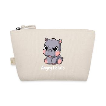 Moo Deng Funny Angry Potato Motif - Organic Pouch - nature - Front