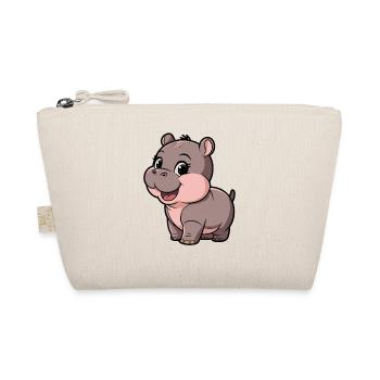 Niedliches Moo Deng Hippo Cartoon-Design - Bio-Täschchen - Natur - Vorne
