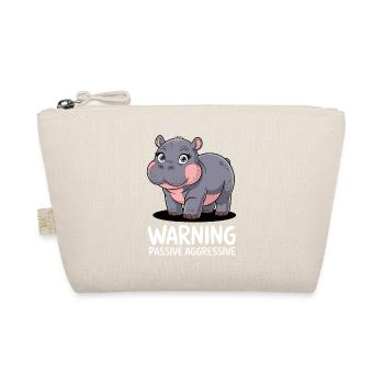 Moo Deng Warning Passive Aggressive Hippopotamus - Organic Pouch - nature - Front