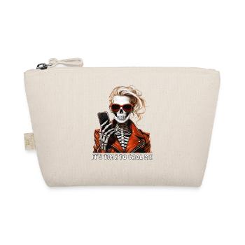 SKELETON WOMAN IT'S TIME TO CALL ME - Organic Pouch - nature - Front