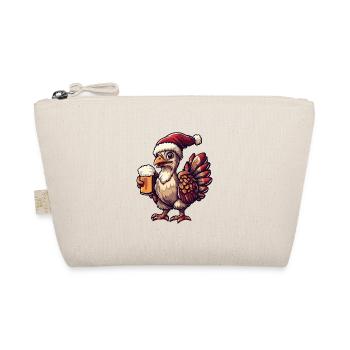 Truthahn Weihnachten Bier - Bio-Täschchen - Natur - Vorne