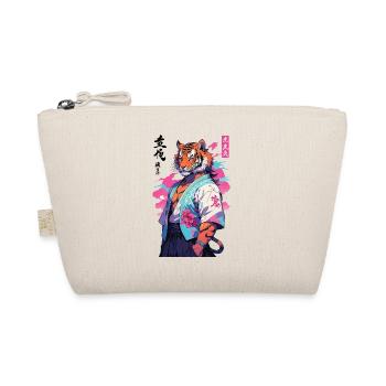 Tiger Yokai Vaporwave Aesthetic Samurai Art - Organic Pouch - nature - Front