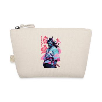 Samurai Oni Yokai Aesthetic Vaporwave Style - Organic Pouch - nature - Front