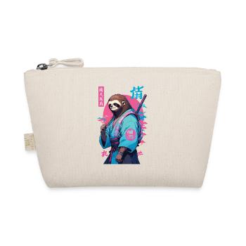 Samurai Sloth Aesthetic Vaporwave Style - Organic Pouch - nature - Front
