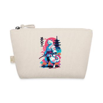 Samurai Cat Vaporwave Aesthetic Japan Art - Organic Pouch - nature - Front