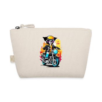 Cool biker - dog on the motorcycle - Organic Pouch - nature - Front